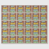 Papier Cadeau Graffiti muraux en briques inspiré 41ème anniversa (Plat)