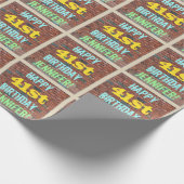 Papier Cadeau Graffiti muraux en briques inspiré 41ème anniversa (Coin)