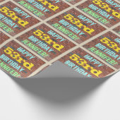 Papier Cadeau Graffiti muraux en briques inspiré 53ème anniversa (Coin)