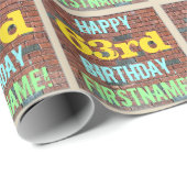 Papier Cadeau Graffiti muraux en briques inspiré 63ème anniversa (Coin rond)