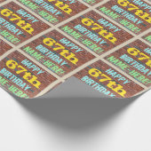 Papier Cadeau Graffiti muraux en briques inspiré 67ème anniversa (Coin)