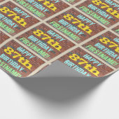 Papier Cadeau Graffiti muraux en briques inspiré 87ème anniversa (Coin)