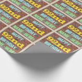 Papier Cadeau Graffiti muraux en briques inspiré 92e anniversair (Coin)