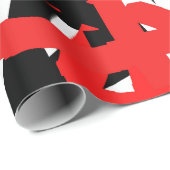 Papier Cadeau Graffiti noir, blanc et rouge (Coin rond)