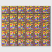 Papier Cadeau Graffiti Rainbow Look 57E ANNIVERSAIRE! & Nom pers (Plat)