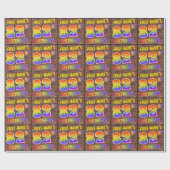 Papier Cadeau Graffiti Rainbow Look 82E ANNIVERSAIRE! & Nom pers (Plat)