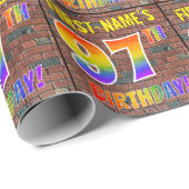 Papier Cadeau Graffiti Rainbow Look 97E ANNIVERSAIRE! & Nom pers (Coin rond)