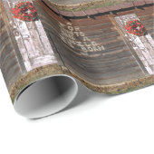 Papier Cadeau Graffiti rustique de Noël (Coin rond)