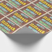 Papier Cadeau Graffiti sur mur de briques pour 22e anniversaire  (Coin)