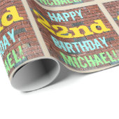 Papier Cadeau Graffiti sur mur de briques pour 22e anniversaire  (Coin rond)