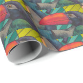 Papier Cadeau Graffiti Toucan coloré (Coin rond)