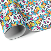 Papier Cadeau Graffiti Wall (Coin rond)
