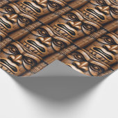 Papier Cadeau Grain de bois Nouvelle-Zélande Tiki, (Coin)