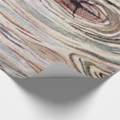 Papier Cadeau Grain de bois rustique aquarelle campagne chic (Coin)