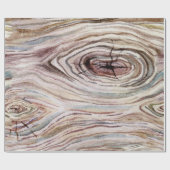 Papier Cadeau Grain de bois rustique aquarelle campagne chic (Plat)