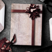 Papier Cadeau Grain de bois rustique | Rose et cuivre poussiéreu