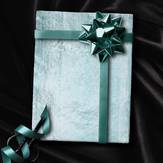 Papier Cadeau Grain de bois rustique | Turquoise Turquoise bleu 
