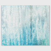 Papier Cadeau Grain de bois Turquoise Blanc Rustique Texture Déc (Plat)