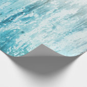 Papier Cadeau Grain de bois Turquoise Blanc Rustique Texture Déc (Coin)