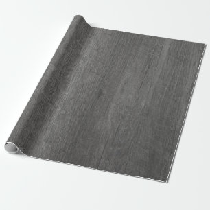 Papier Cadeau Grain en bois antique gris-foncé affligé de pays