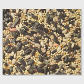 Papier Cadeau Graine assortie d'oiseau (Plat)