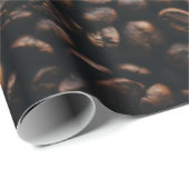 Papier Cadeau Graines de café Brown (Coin rond)