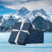 Papier Cadeau Grains Bleus Faux Cuir