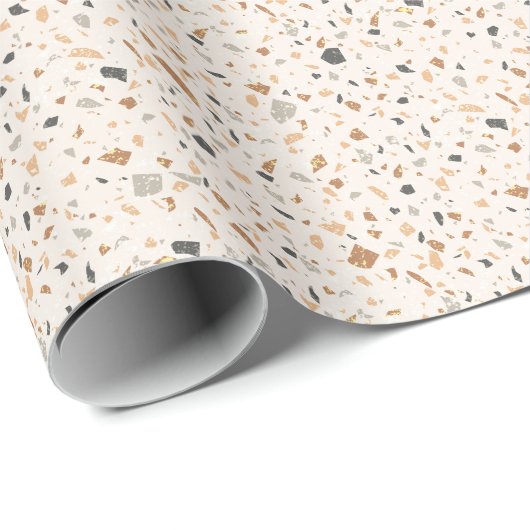 Papier Cadeau Grainy couleur terrazzo texture sans couture motif (Coin rond)