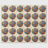 Papier Cadeau "Grainy Rainbow Mandala" (Plat)