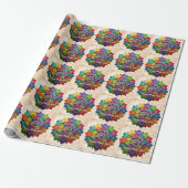 Papier Cadeau "Grainy Rainbow Mandala" (Déroulé)