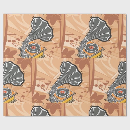 Papier Cadeau Gramophone (Plat)