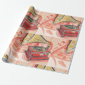Papier Cadeau Gramophone vintage (Déroulé)
