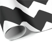 Papier Cadeau Grand Black & Blanc moderne Chevron Saint-Valentin (Coin rond)