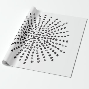 Papier Cadeau Grand cadeau noir et blanc de motif d'éclat de