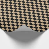 Papier Cadeau Grand Checkered - noir et Tan (Coin)