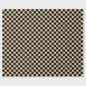 Papier Cadeau Grand Checkered - noir et Tan (Plat)