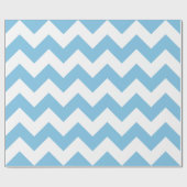 Papier Cadeau Grand Chevron bleu clair et blanc (Plat)