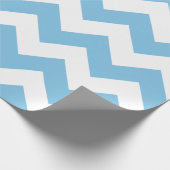 Papier Cadeau Grand Chevron bleu clair et blanc (Coin)