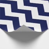 Papier Cadeau Grand Chevron bleu marine et blanc (Coin)