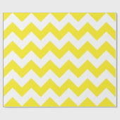 Papier Cadeau Grand Chevron jaune et blanc (Plat)