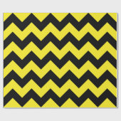 Papier Cadeau Grand Chevron noir et jaune (Plat)