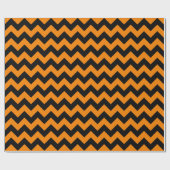 Papier Cadeau Grand Chevron noir et orange (Plat)