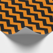 Papier Cadeau Grand Chevron noir et orange (Coin)