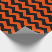 Papier Cadeau Grand Chevron noir et orange vif (Coin)