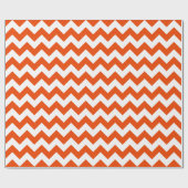 Papier Cadeau Grand Chevron orange et blanc (Plat)