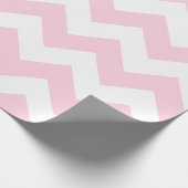 Papier Cadeau Grand Chevron rose clair et blanc (Coin)