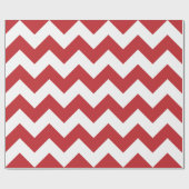 Papier Cadeau Grand Chevron rouge foncé et blanc (Plat)