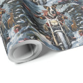 Papier Cadeau Grand chien Danse équitation moto Noël (Coin rond)