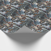 Papier Cadeau Grand chien Danse équitation moto Noël (Coin)