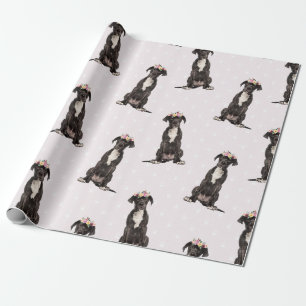 Papier Cadeau Grand chien Danse, Hommes Femmes & Enfants, Motif